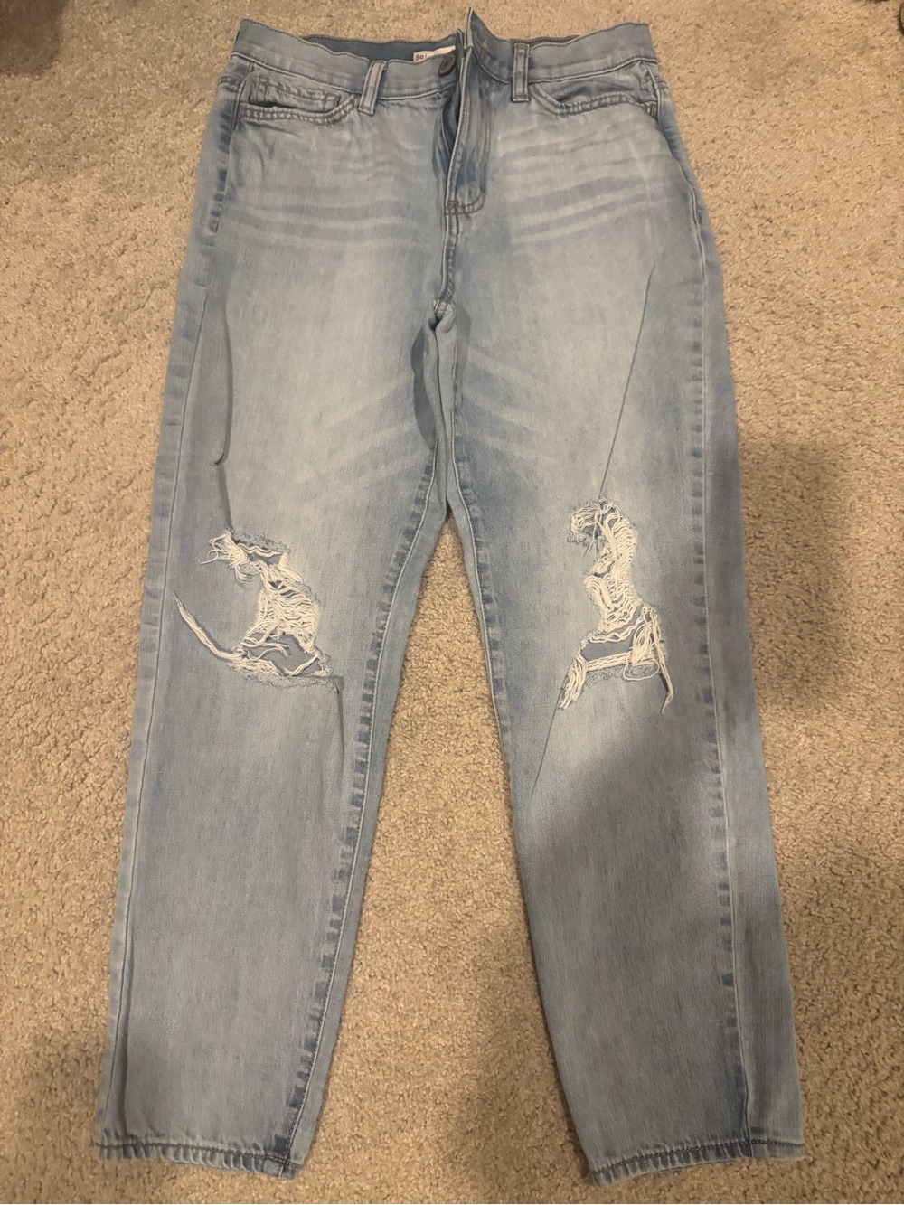 Kohl’s SO Brand Light Wash Distressed Women’s Mom Jeans